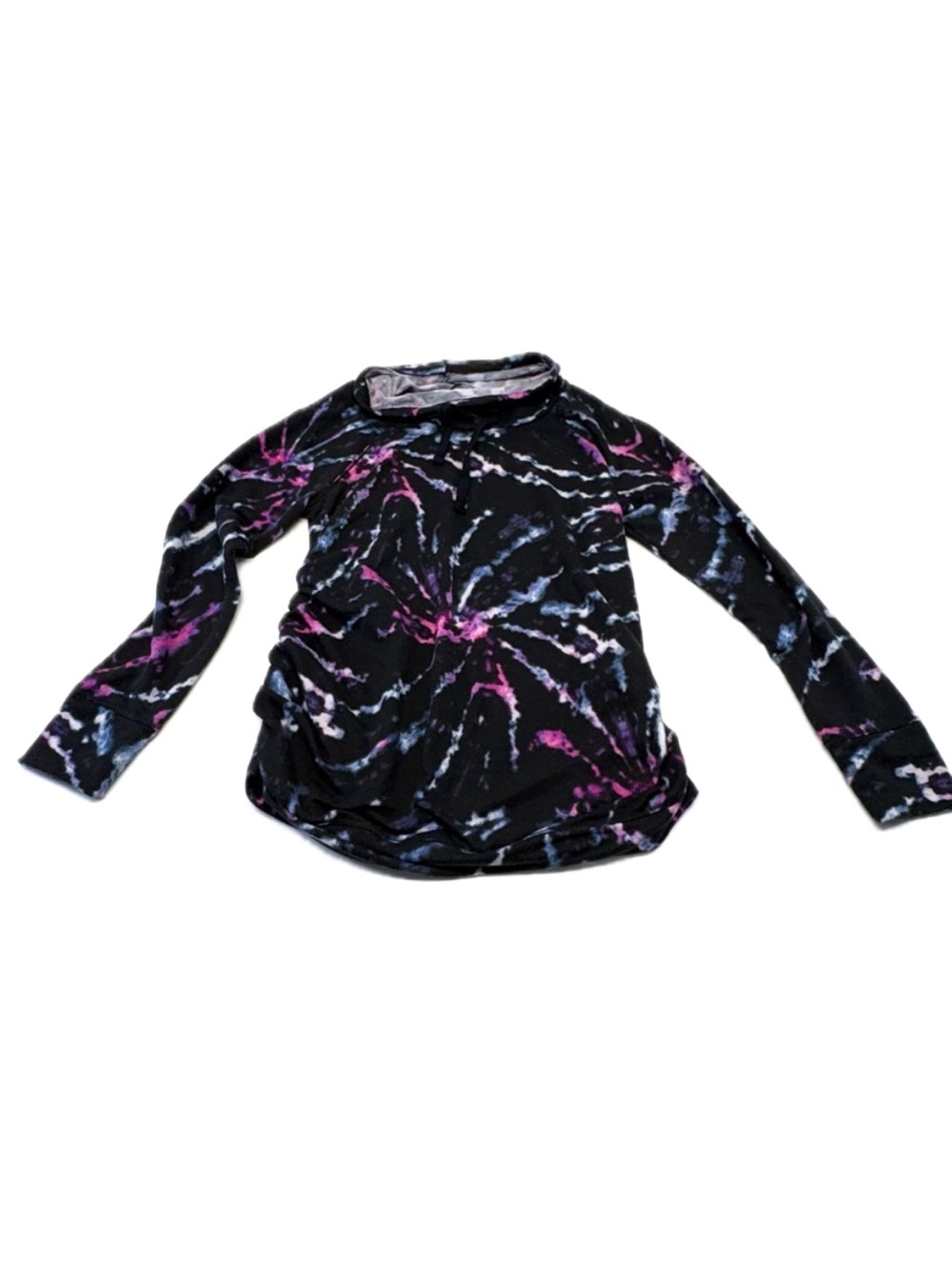 Paisley Sky Black Tie-Dye Maternity Long Sleeve Top S